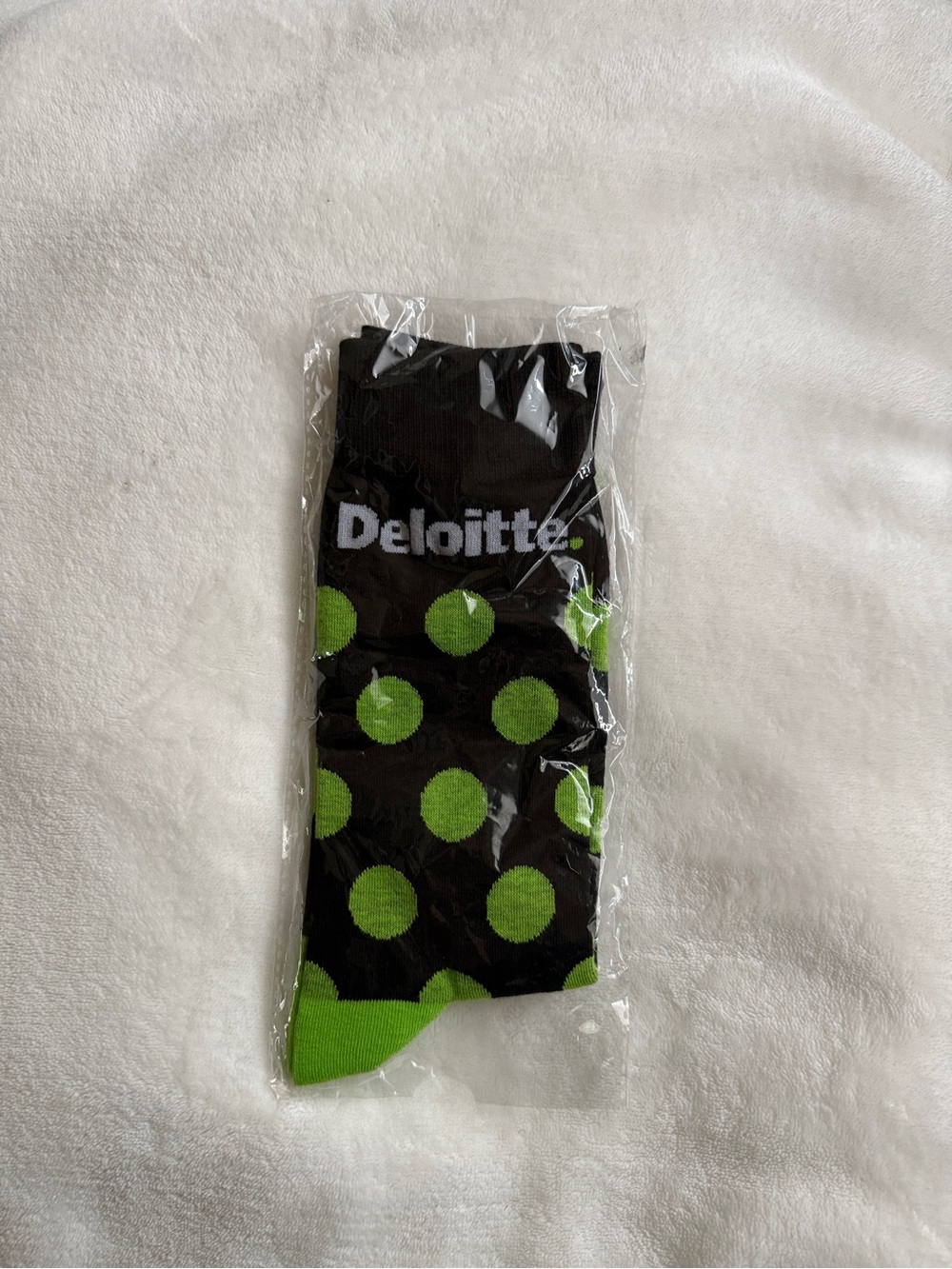 Deloitte Black & Green Polka Dot Socks